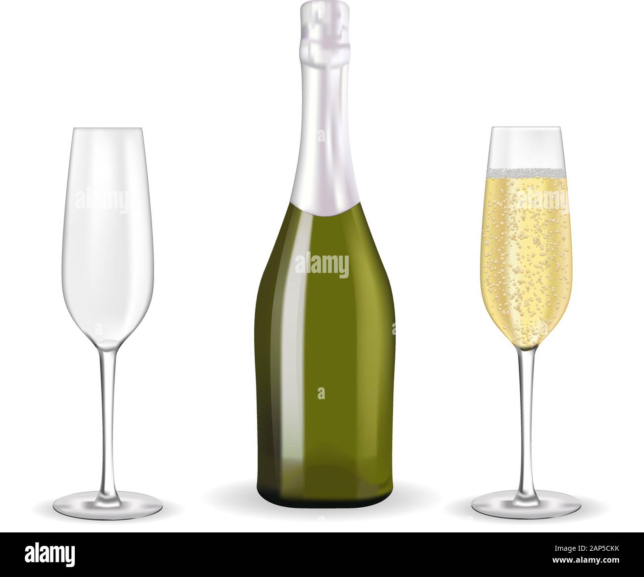 Avec deux verres de champagne Illustration de Vecteur