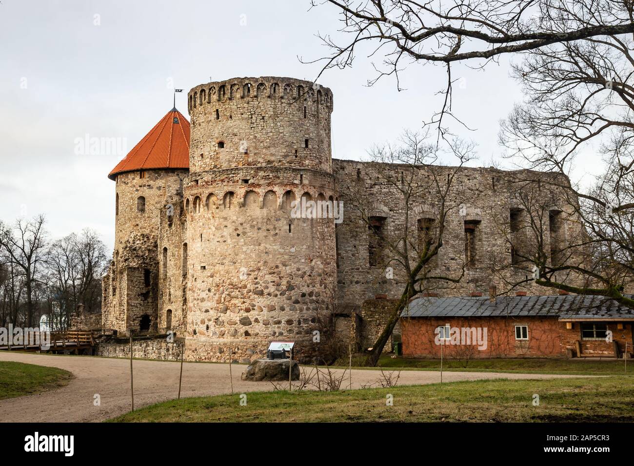 Vieux château Livonien à Cesis, Lettonie Banque D'Images