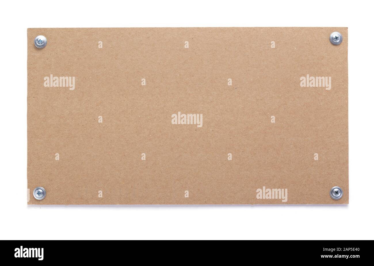 plaque signalétique à la surface de texture de fond en bois, avec vis Banque D'Images