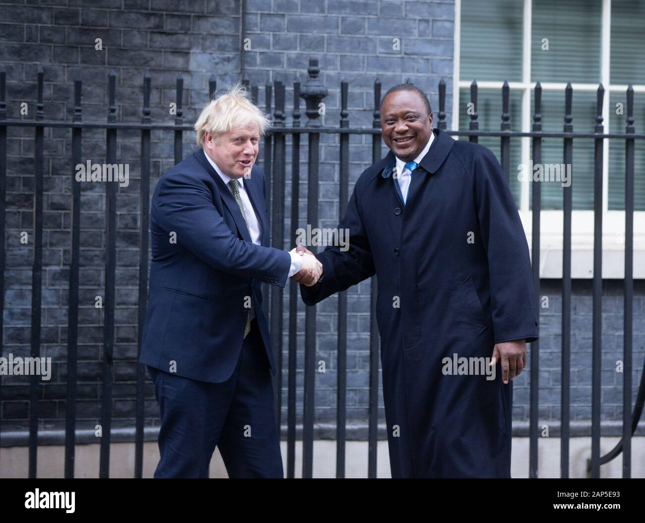 Londres, Royaume-Uni. 21 Jan, 2020. Le président de la République du Kenya, Uhuru Kenyatta, répond à Boris Johnson au 10 Downing street. Credit : Tommy Londres/Alamy Live News Banque D'Images