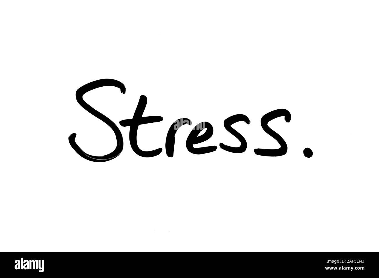 Le stress à la main sur un fond blanc. Banque D'Images