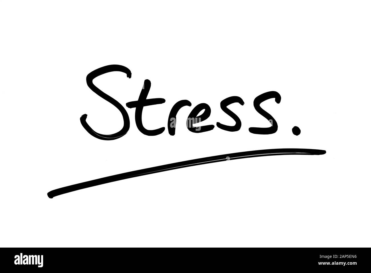 Le stress à la main sur un fond blanc. Banque D'Images