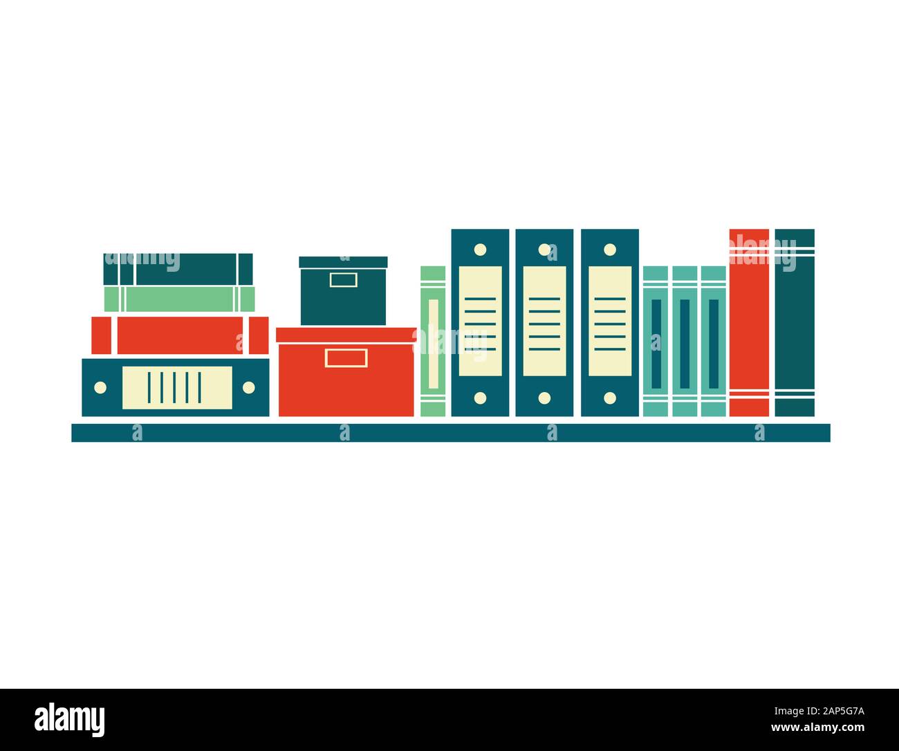 Livres sur des étagères de vecteur. Illustration de Vecteur