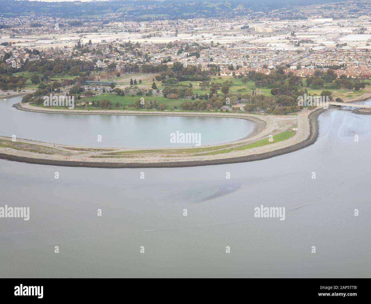 Marina Park et Faro Point dans une vue aérienne de la région de la baie est de la baie de San Francisco, San Leandro, Californie, 8 janvier 2020. () Banque D'Images