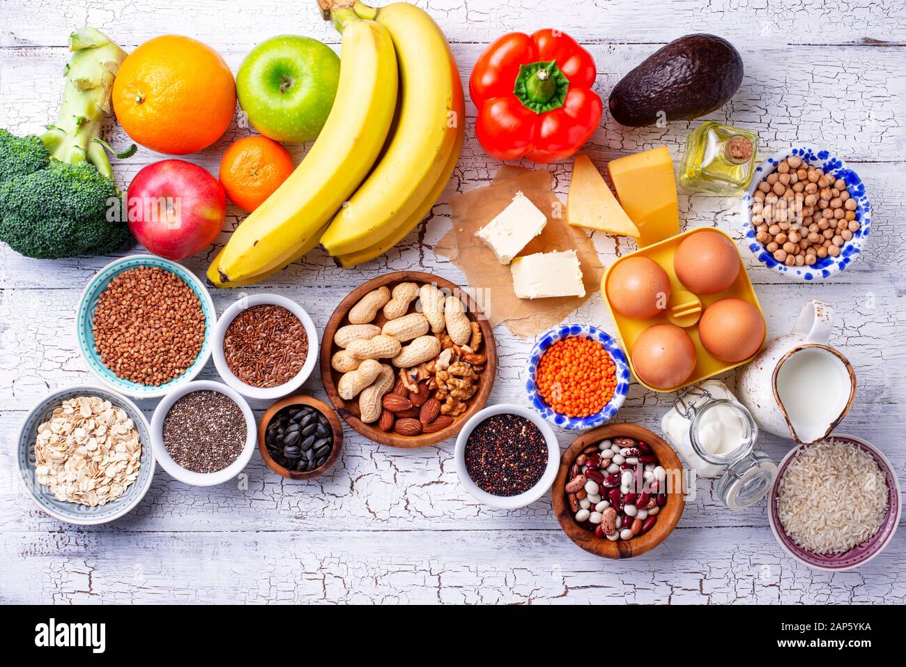 Ovo-lacto végétarien régime sain concept. Banque D'Images