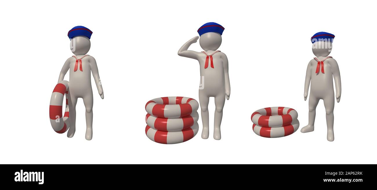 illustrateur tridimensionnel, rendu tridimensionnel du caractère blanc sur le fond blanc. Banque D'Images