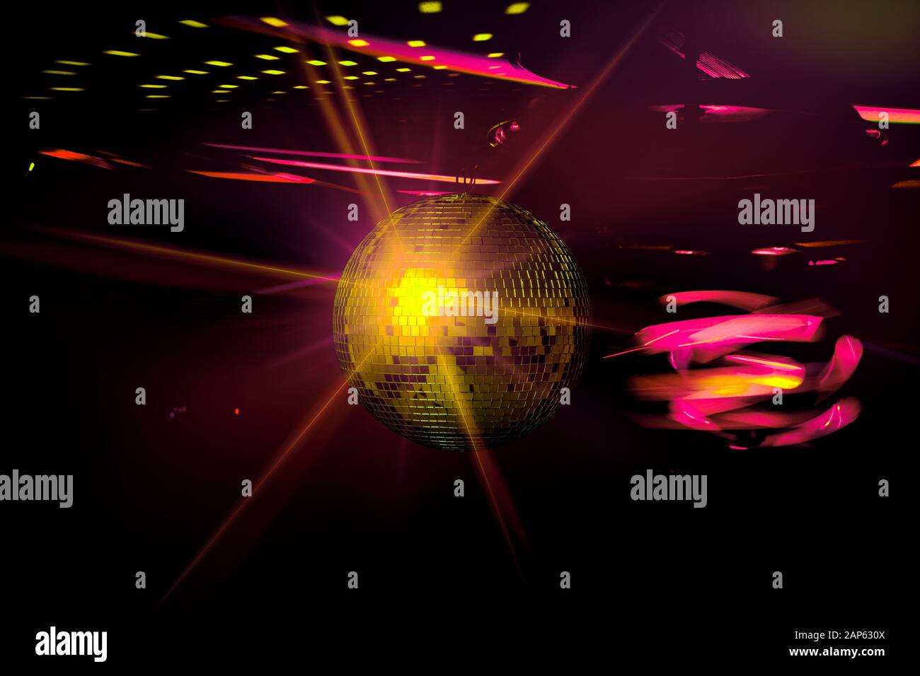 Ballon fond toile disco espace lumière discoball nightclub design graphic concept - image Banque D'Images