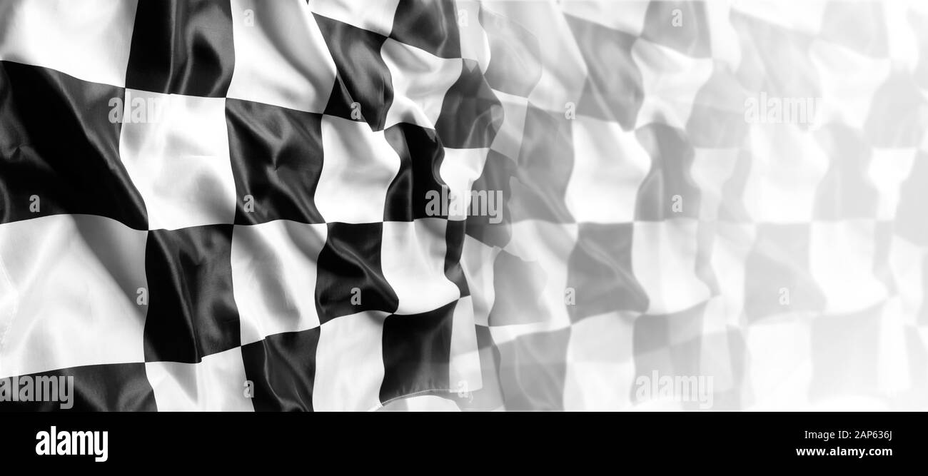Noir et blanc à damier drapeau course Banque D'Images