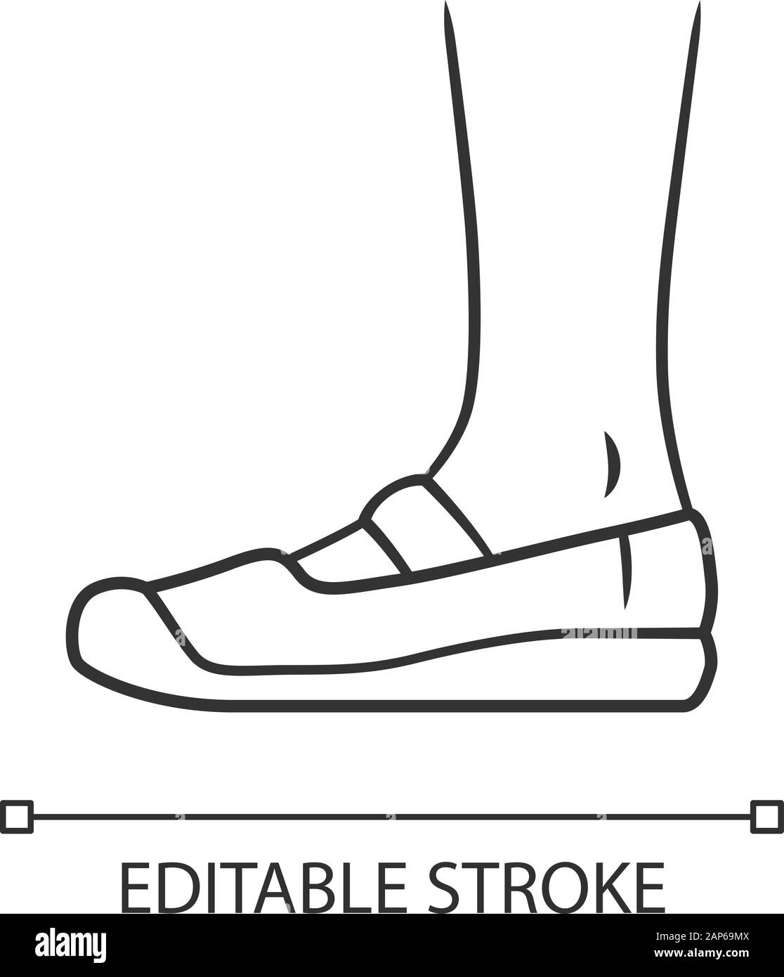 Chaussures de toile icône linéaire. Les femmes et les hommes chaussures élégantes. Décontracté unisexe appartements modernes, espadrilles. Avc. modifiable Fine ligne illustration. Sy Contour Illustration de Vecteur
