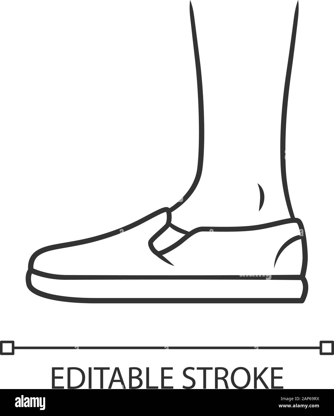 Ons de l'icône de linéaire. Les femmes et les hommes de la création de chaussures élégantes. Les appartements modernes, unisexe chaussures de toile. Avc. modifiable Fine ligne illustration. Contou Illustration de Vecteur