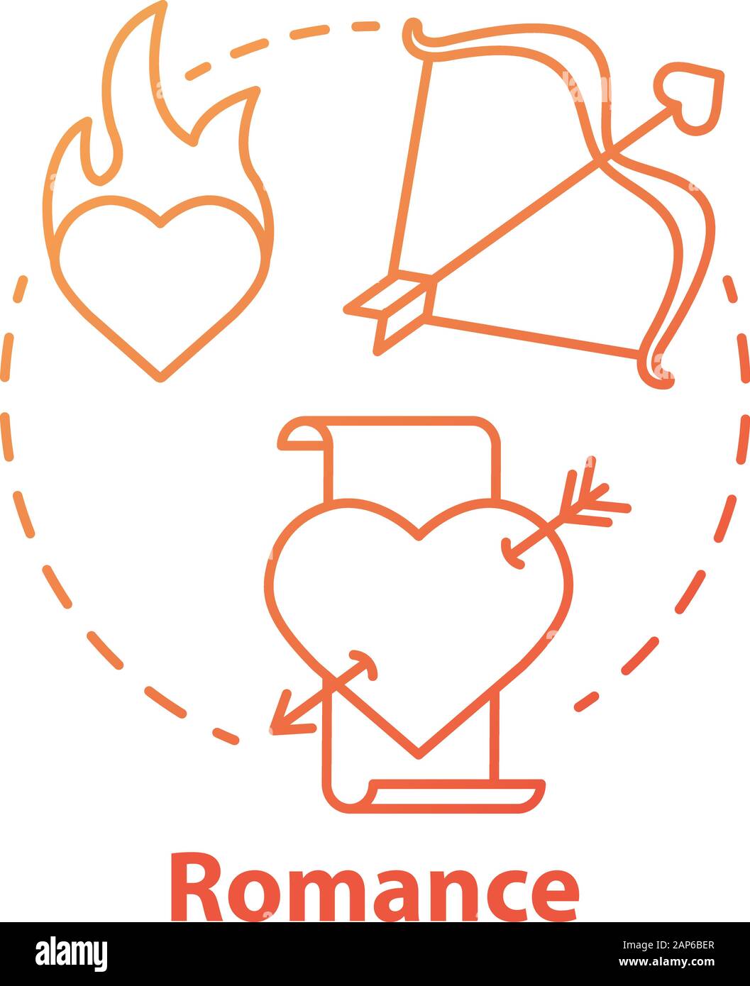 La littérature romantique concept rouge icône. Livres romantique idée fine ligne illustration. L'amour l'histoire déchirante et poèmes lyriques. Affaires d'amour et de passion. Illustration de Vecteur