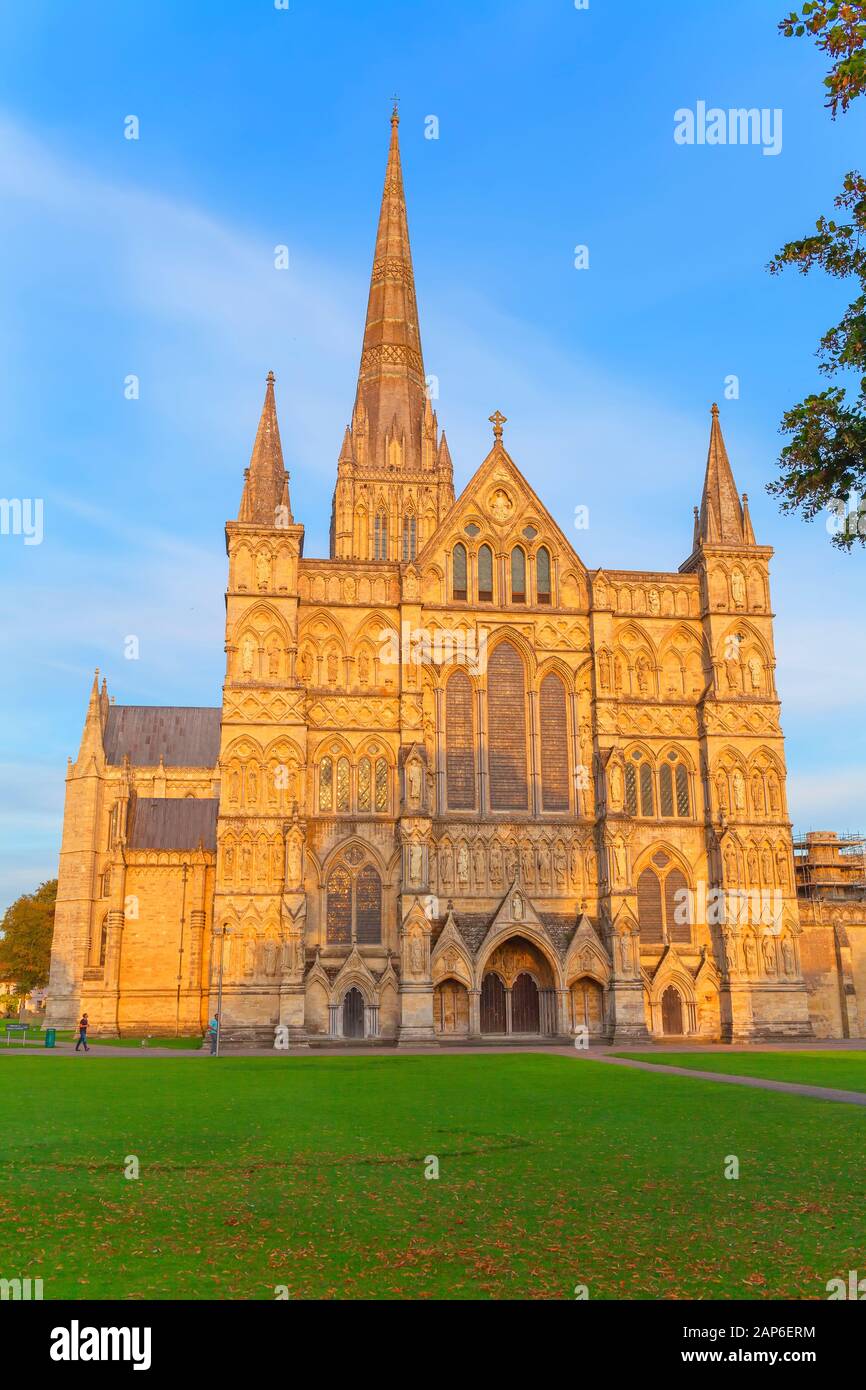 La cathédrale de Salisbury, Salisbury, Wiltshire, Angleterre, Royaume-Uni Banque D'Images