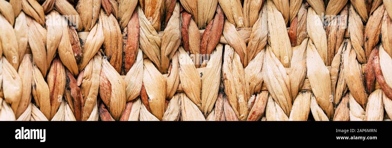 texture d'un panier de feuilles de palmier, fond Banque D'Images