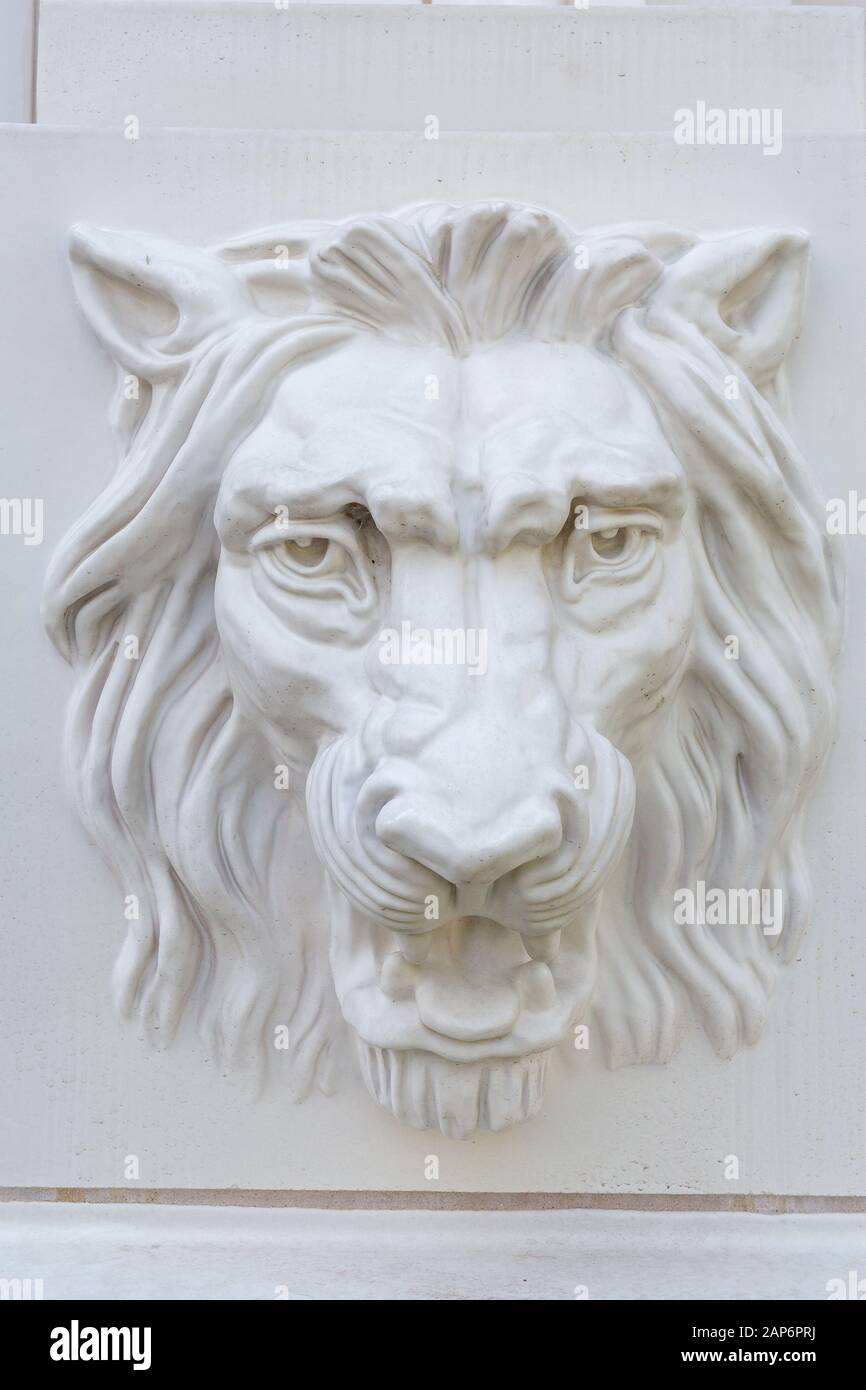 Décoration de porte de Lion blanc vintage Banque D'Images