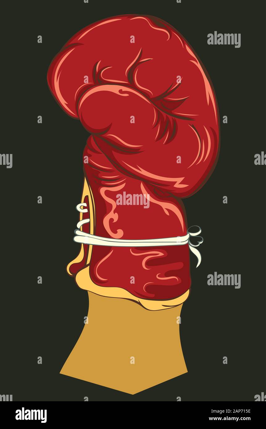 Gant de combat de boxe de style rétro, à thème sport illustration. Illustration de Vecteur