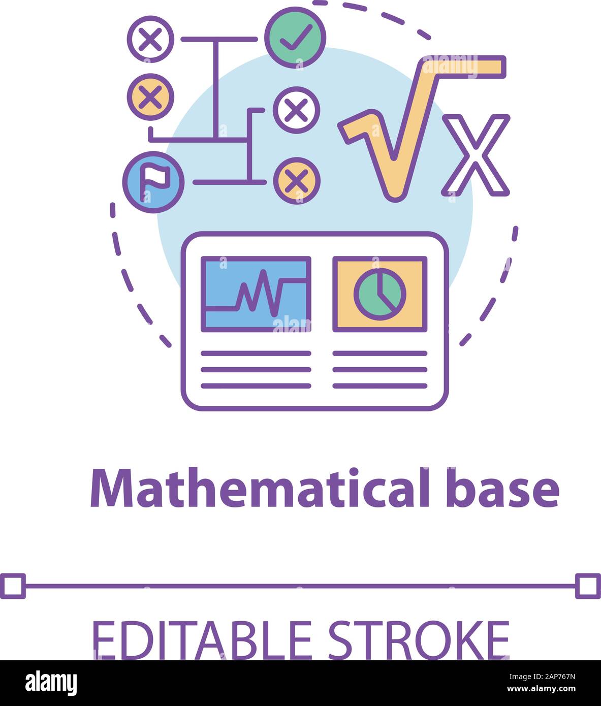 Concept de base mathématique icône. L'idée de calculs ligne fine  illustration. Combinaison de chiffres et de chiffres. Arithmétique et  système numérique. Je vecteur Image Vectorielle Stock - Alamy