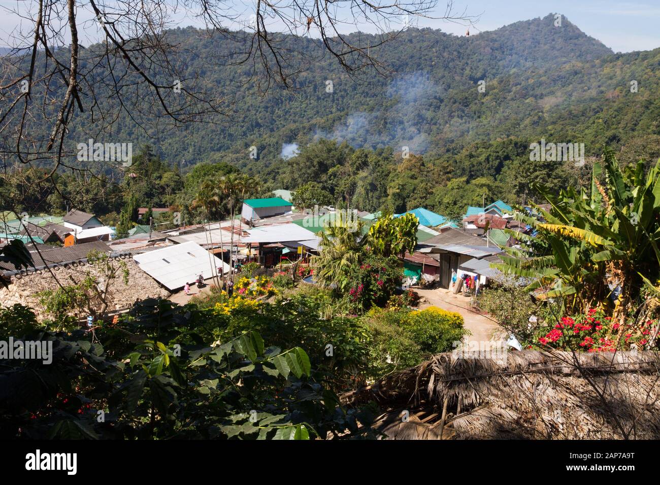 Village de Hmong, province de Chiang Mai, Thaïlande Banque D'Images