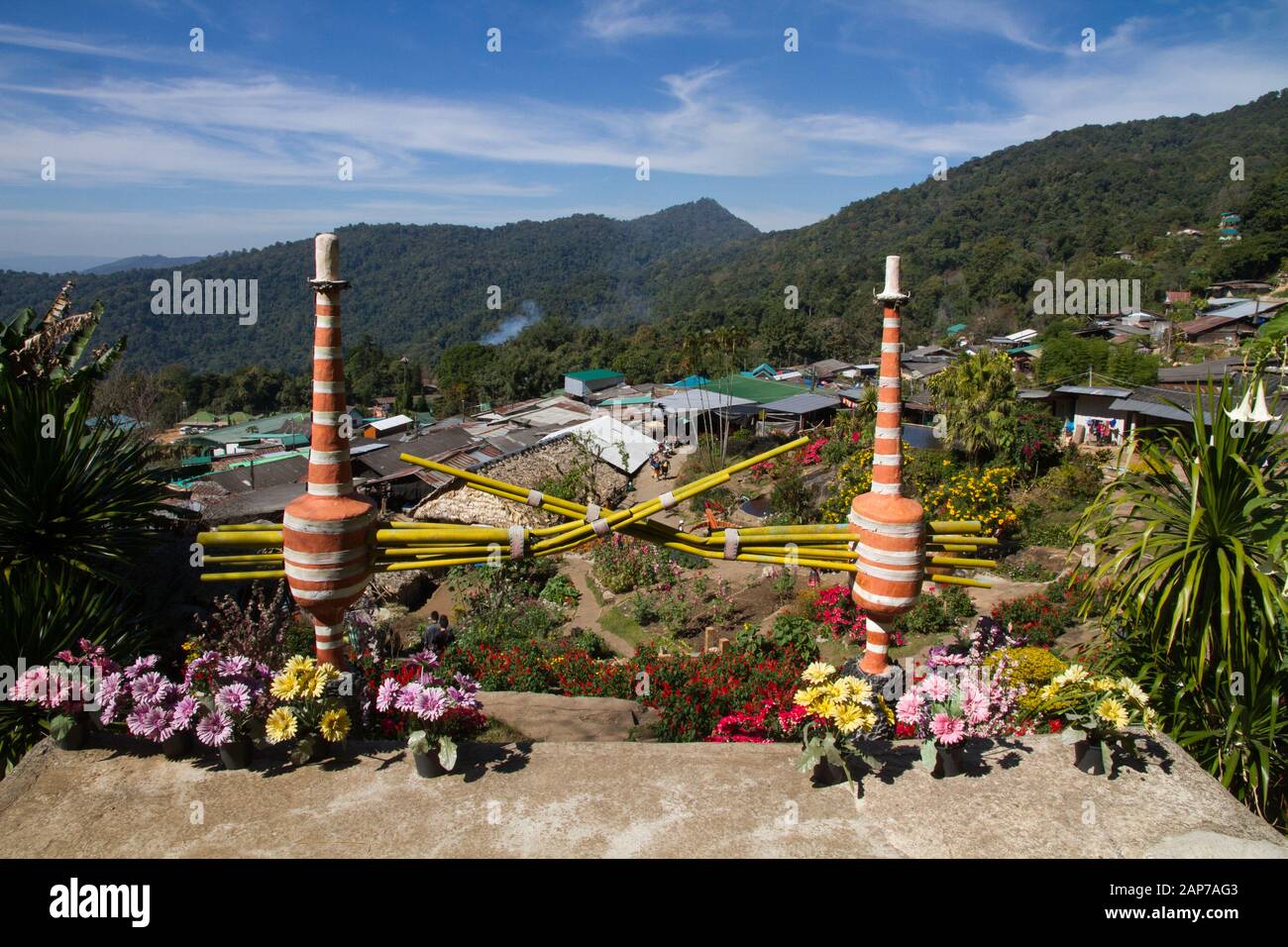 Village de Hmong, Thaïlande province de Chiang Mai Banque D'Images