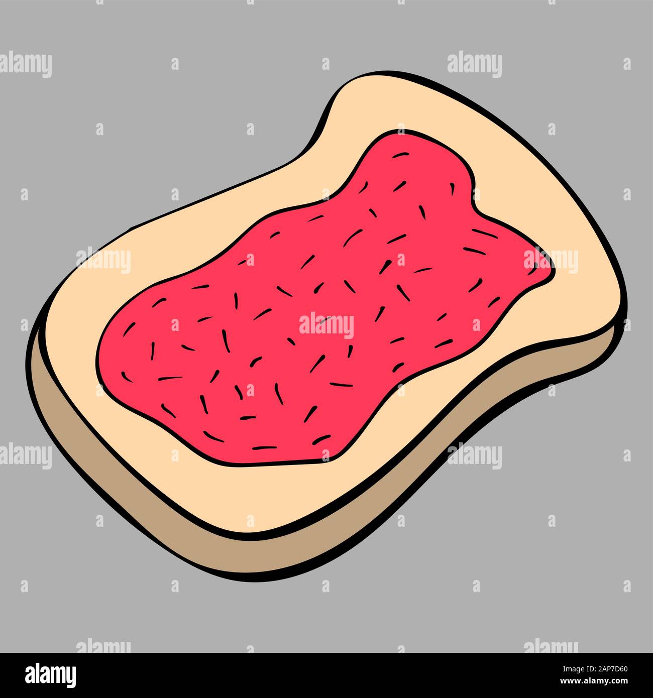 Vector illustration de toasts avec confiture isolé sur fond gris Illustration de Vecteur