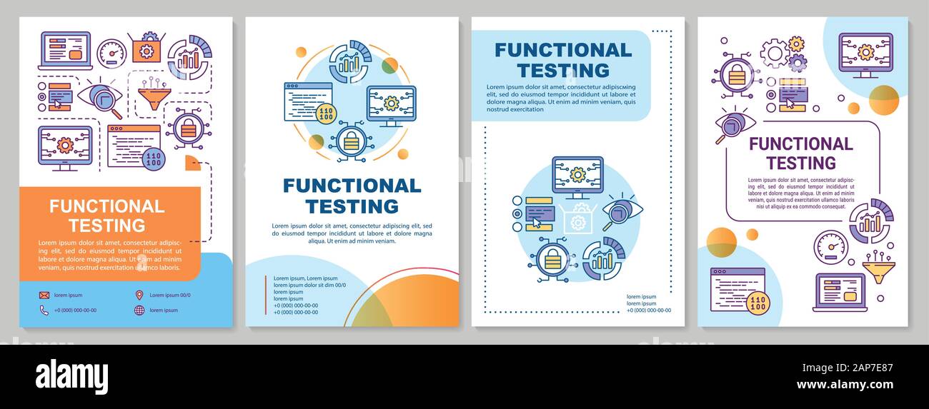 Le test Fonctionnel Modèle de brochure. L'analyse de logiciels. Flyer ...