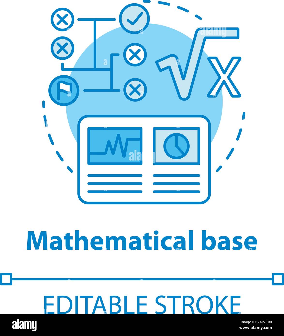 Concept de base mathématique icône bleu. L'idée de calculs ligne fine  illustration. Combinaison de chiffres et de chiffres. Arithmétique et  système numérique. Vec Image Vectorielle Stock - Alamy