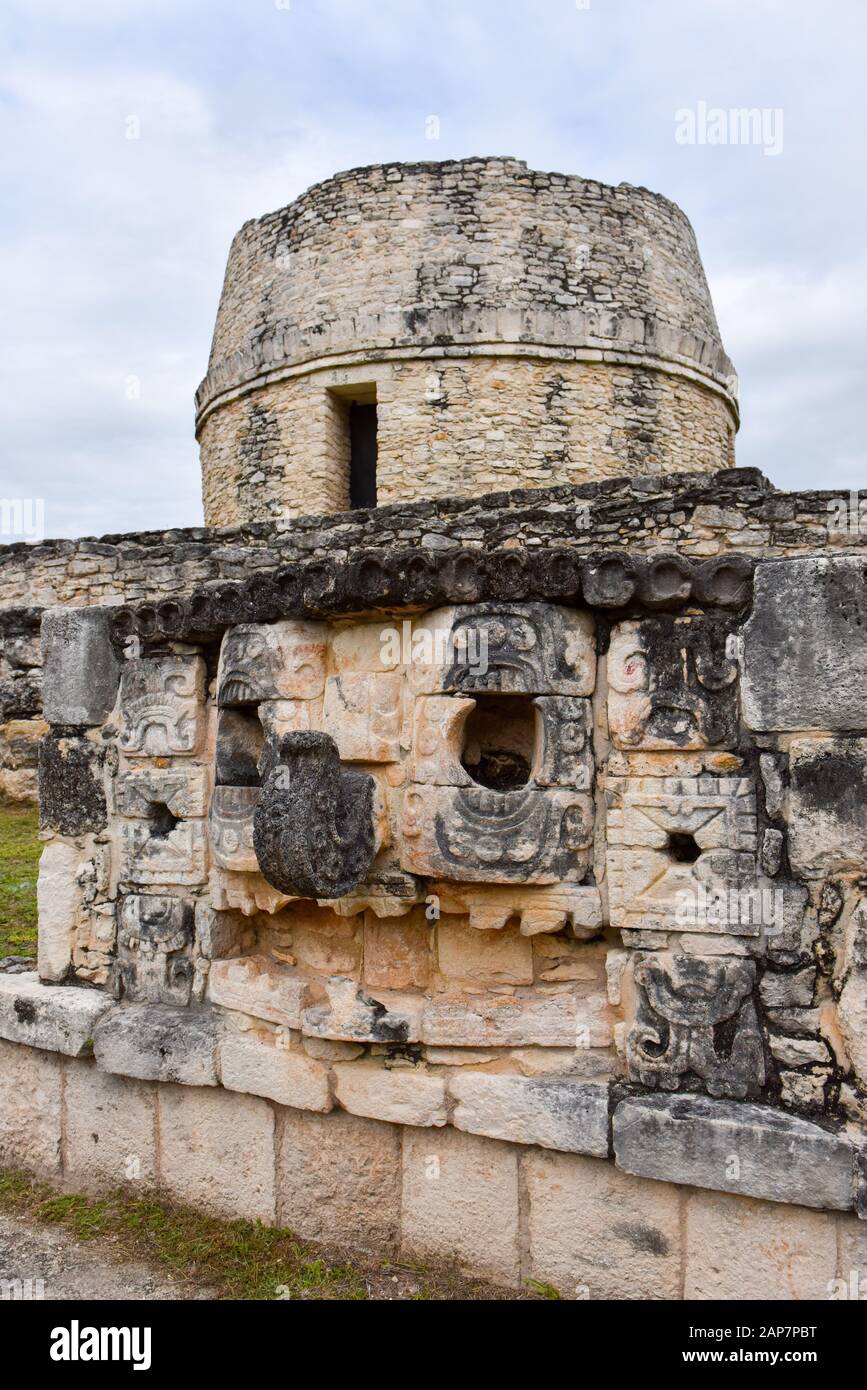 Mayapan, site archéologique maya, Yucatan. Le Mexique Banque D'Images