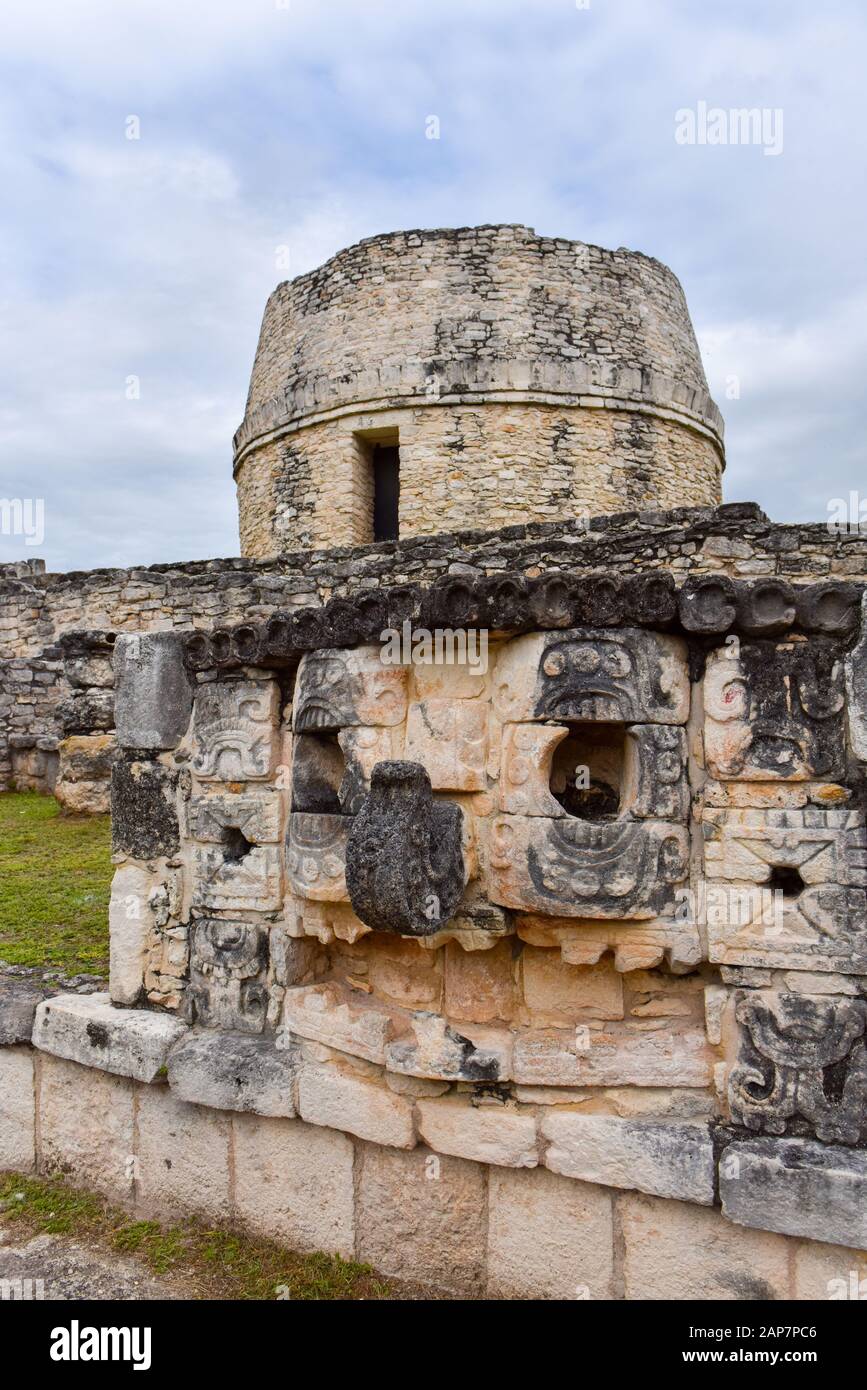 Mayapan, site archéologique maya, Yucatan. Le Mexique Banque D'Images