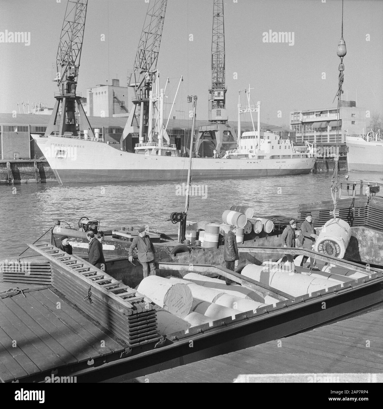 Le Port De Rotterdam Date : 22 Avril 1964 Lieu : Rotterdam, Zuid-Holland Mots Clés : Ports Banque D'Images