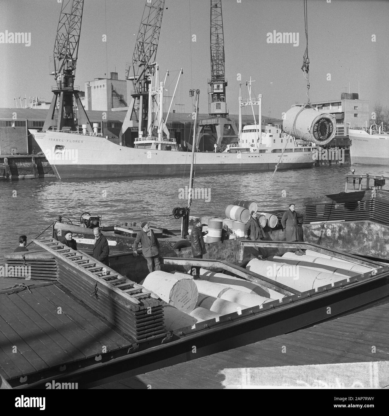 Le Port De Rotterdam Date : 22 Avril 1964 Lieu : Rotterdam, Zuid-Holland Mots Clés : Ports Banque D'Images