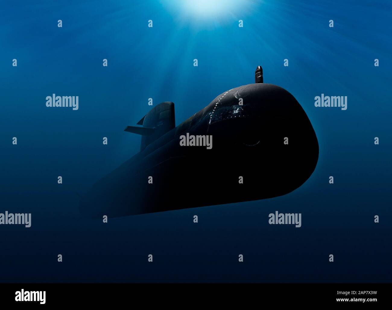 Vue sous-marine du sous-marin électrique diesel Collins Class de la marine anaustralienne. Banque D'Images