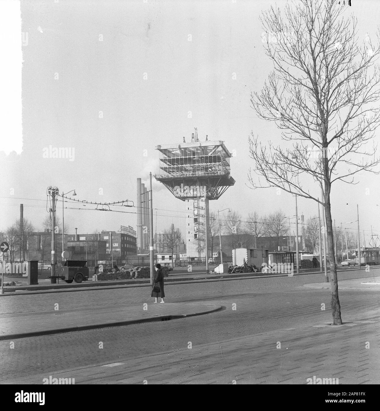 Bureau de construction à Rotterdam de bas en haut Date: 8 mars 1965 lieu: Rotterdam, Zuid-Holland mots clés: Office appartements Banque D'Images