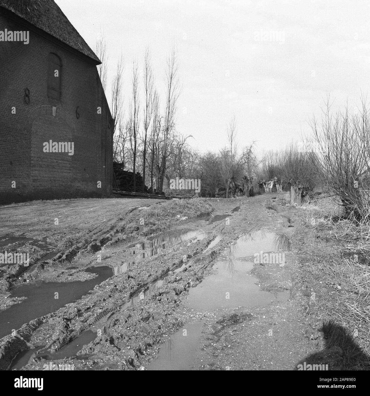 Construction et amélioration des routes, des digues et des bassins d'épargne, des terres de ravenstein, Langel Date: Février 1961 lieu: Langel mots clés: Construction et amélioration des routes, des digues et des bassins d'épargne, des terrains, des routes d'accès Nom personnel: Pays de ravenstein Banque D'Images