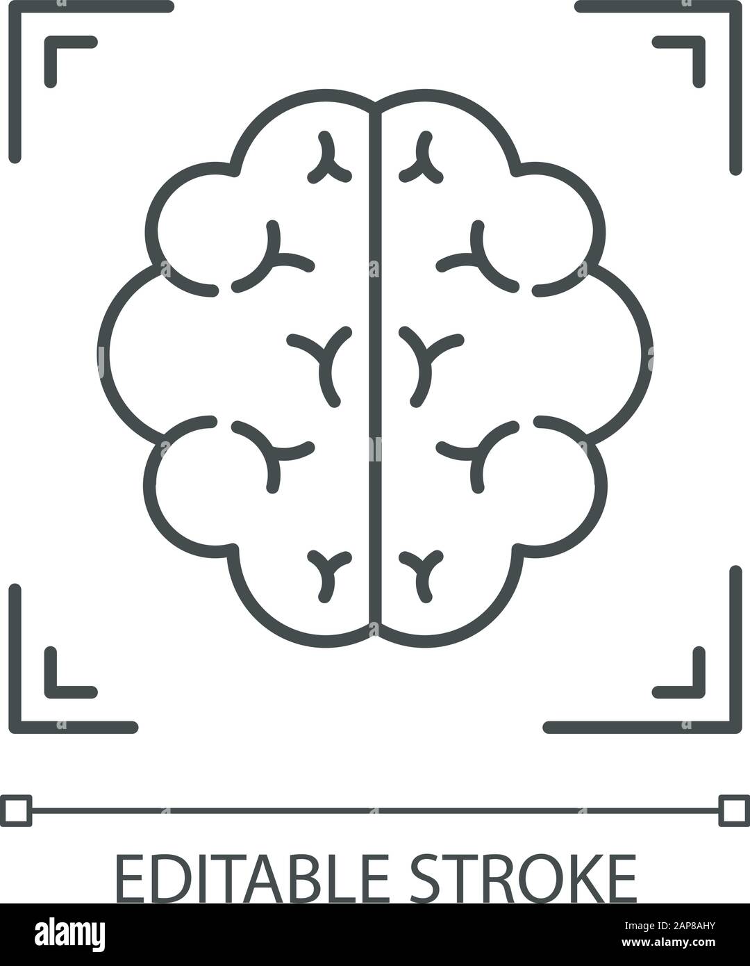 Icône linéaire d'acquisition cérébrale. Neuroimagerie. Analyse de la structure du système nerveux. Procédure médicale. Neurologie. Illustration de la ligne fine. Symbole de contour. Vecteur Illustration de Vecteur