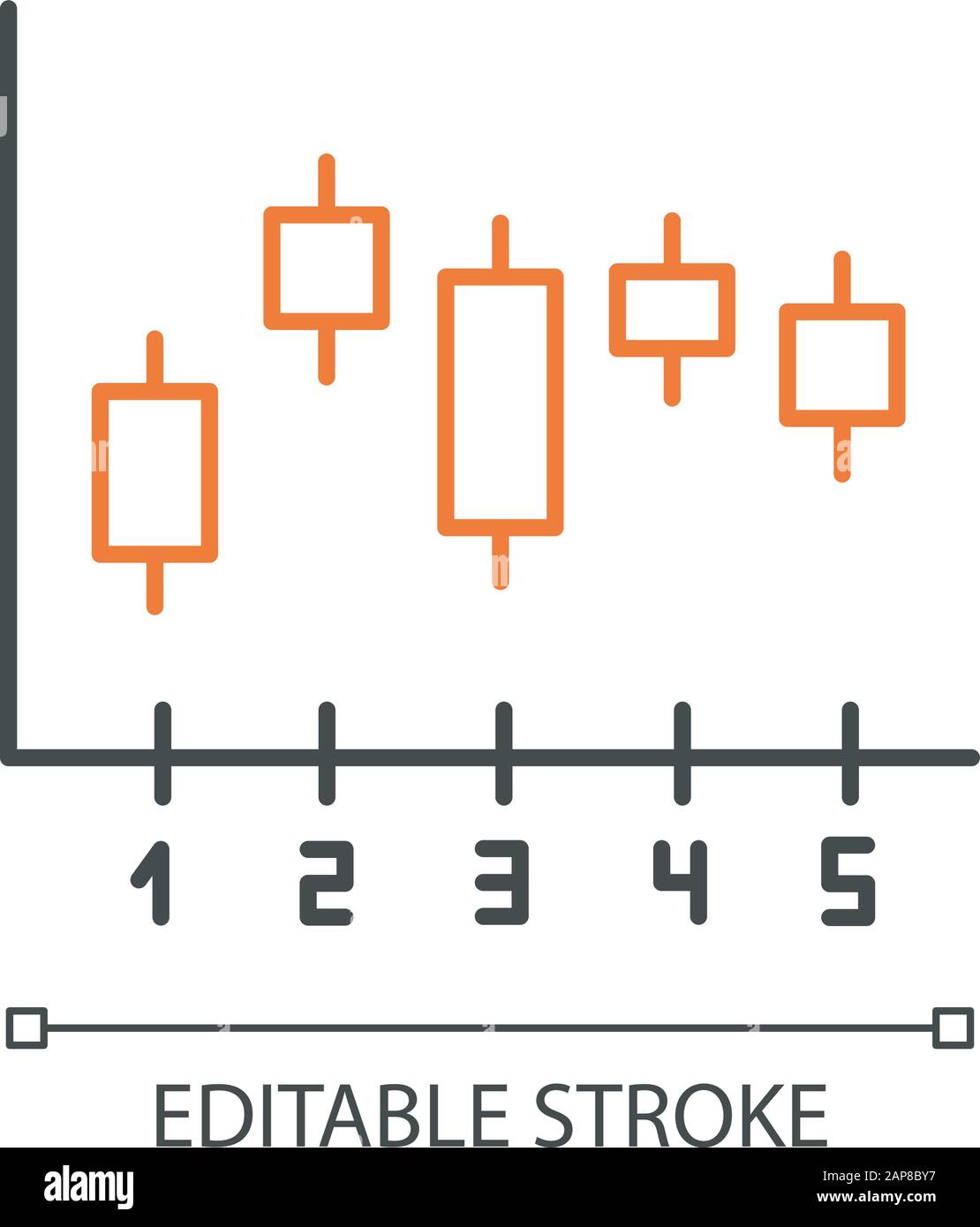 Icône linéaire de graphique à chandelier. Graphique de tracé de case. Diagramme de gestion. Présentation et visualisation des données. Illustration de la ligne fine. Symbole de contour. Vecteur i Illustration de Vecteur