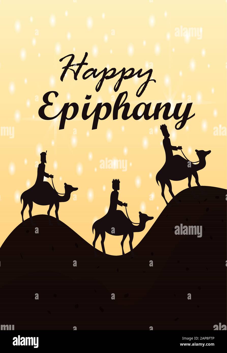Bonne carte de jour Epiphany Illustration de Vecteur