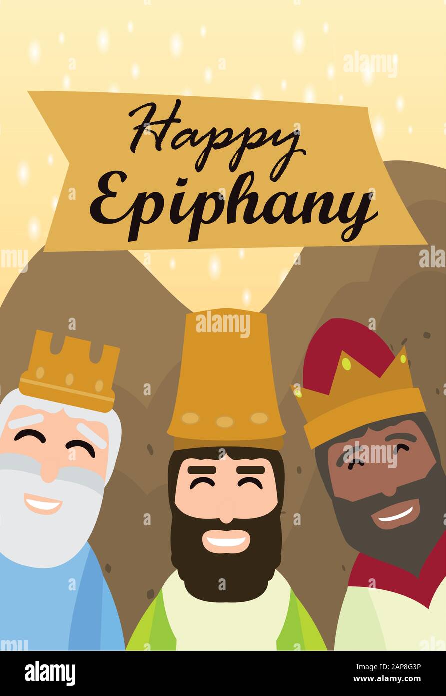 Bonne carte de jour Epiphany Illustration de Vecteur