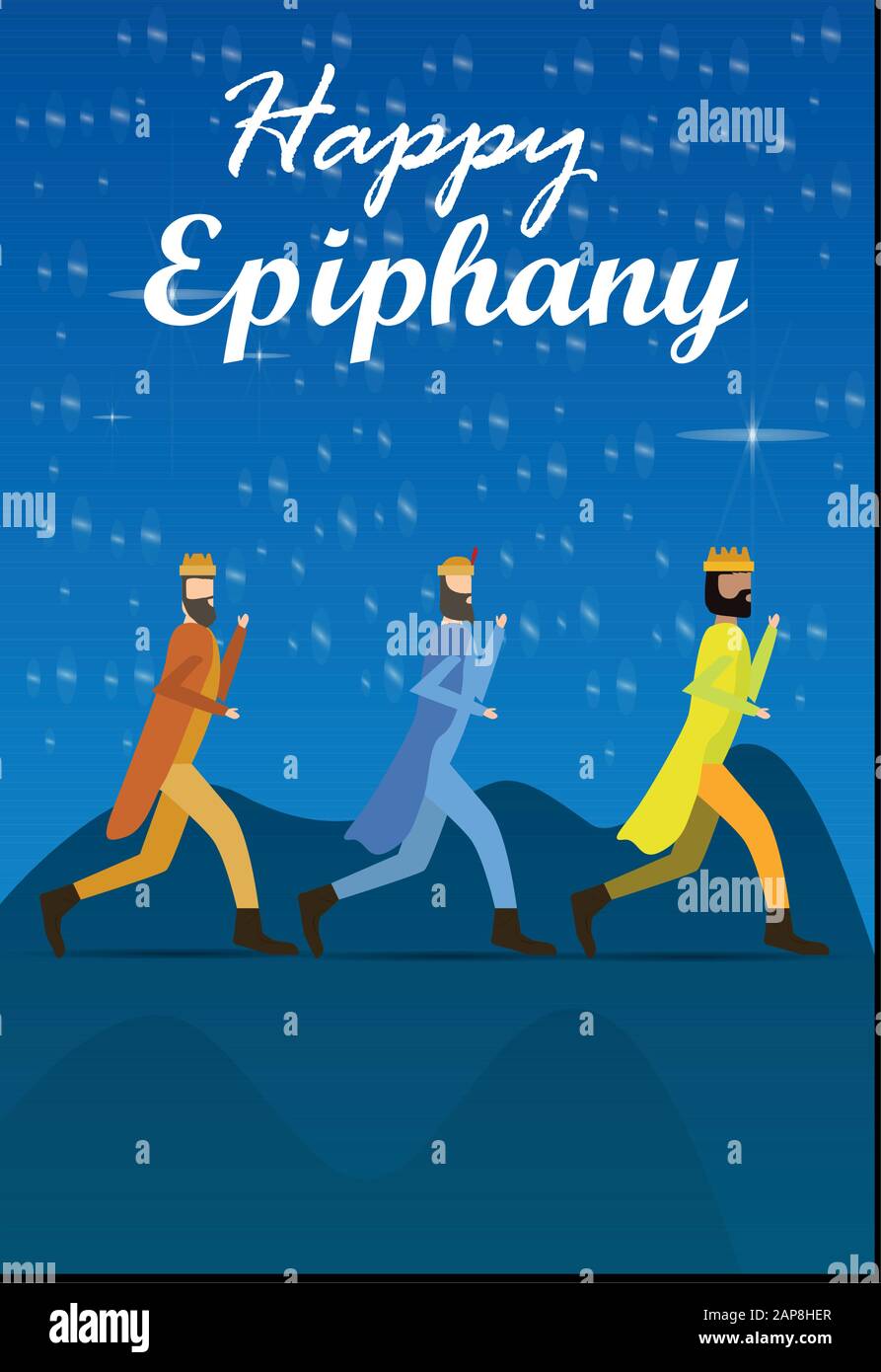Bonne carte de jour Epiphany Illustration de Vecteur
