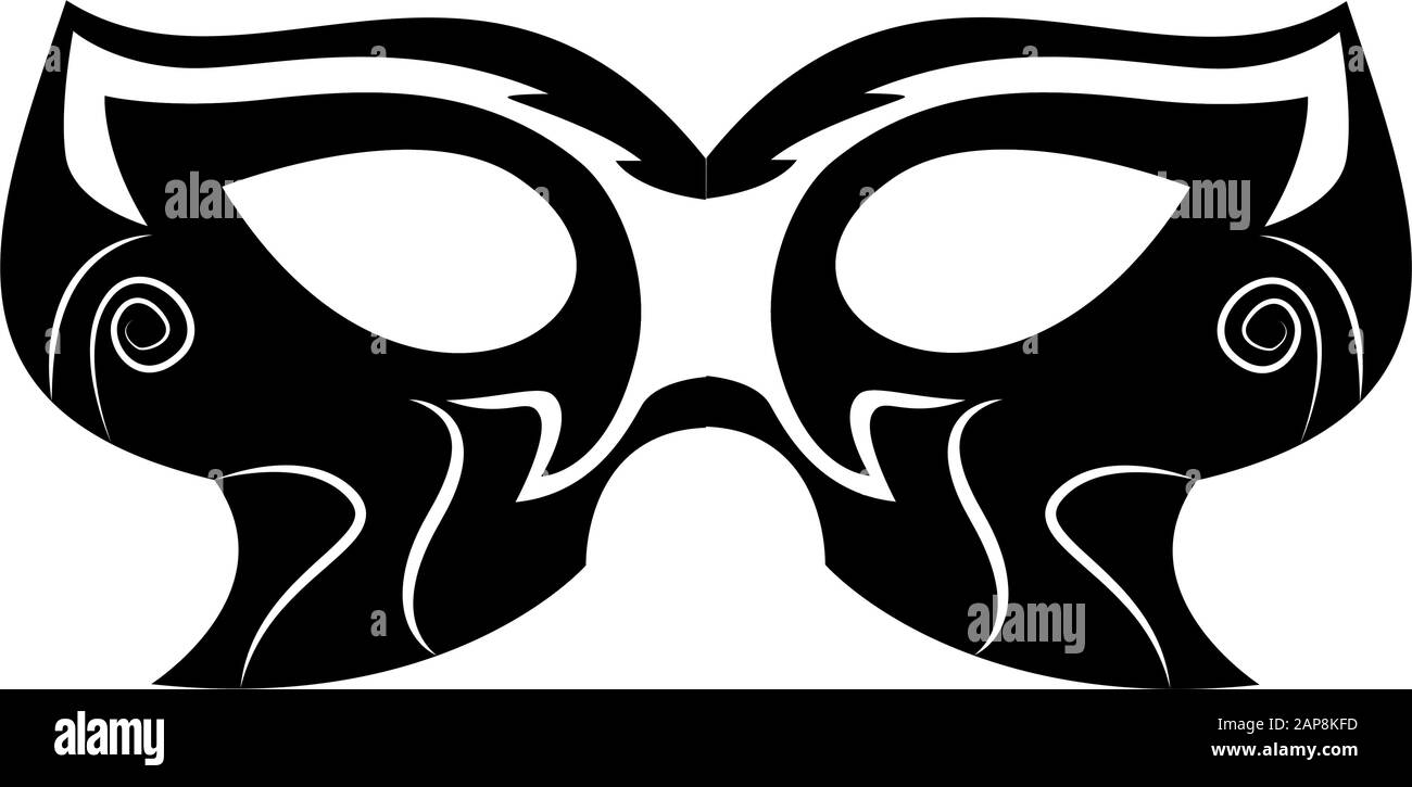 Silhouette du masque de théâtre Mardi gras Illustration de Vecteur