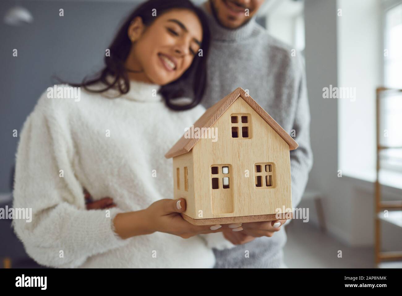 Concept de vente de bail d'achat de famille de vente de biens immobiliers appartement immobilier. Banque D'Images