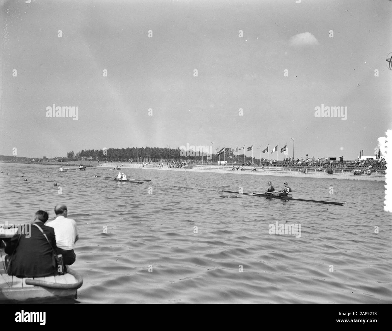 Démarrer Les Championnats D'Europe D'Aviron Gent Date: 25 Août 1955 Lieu: Gand Nom De La Personne: Championnats D'Aviron Européens Banque D'Images