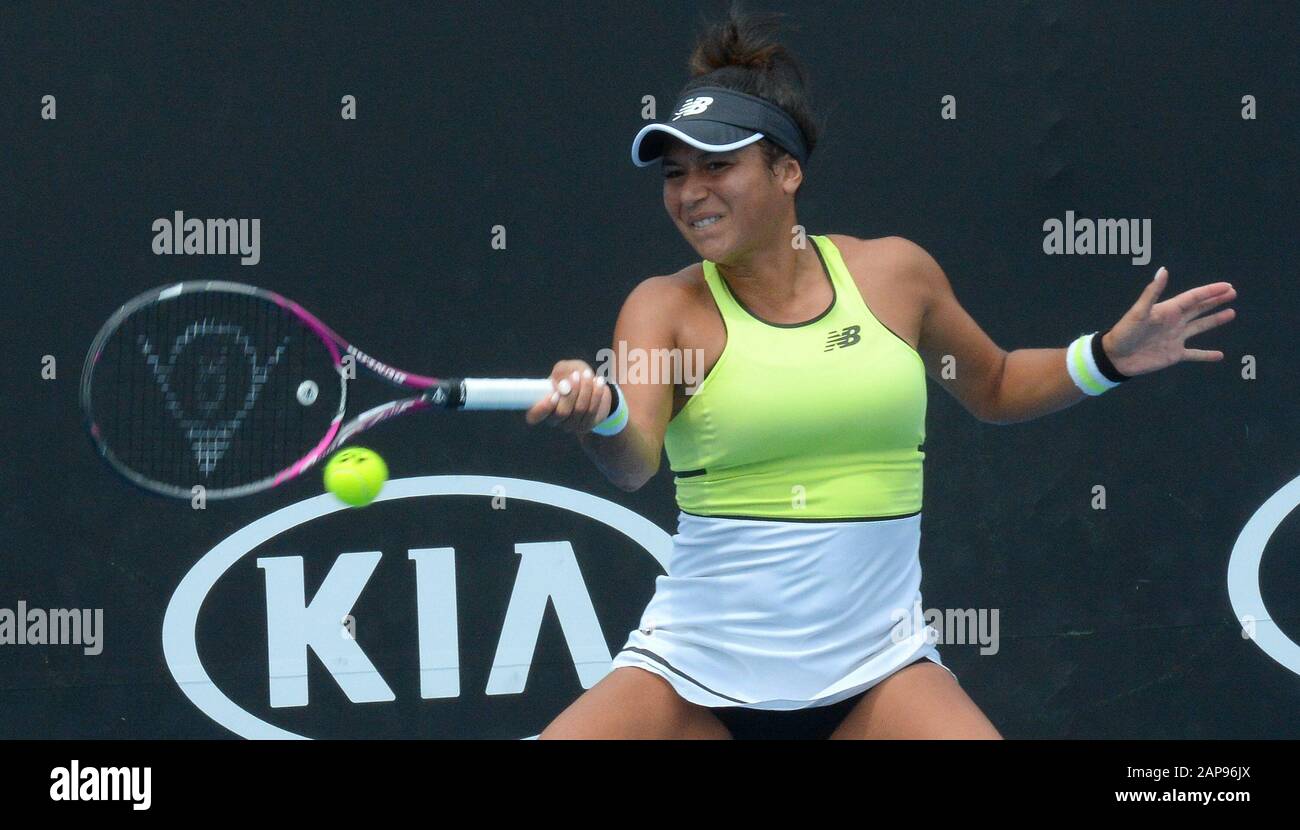 Melbourne, Australie. 22 janvier 2020. D3 Heather Watson (GBR) ) lors du premier match rond photo Anne Parker International Sports Fotos Ltd/Alay Live News Banque D'Images