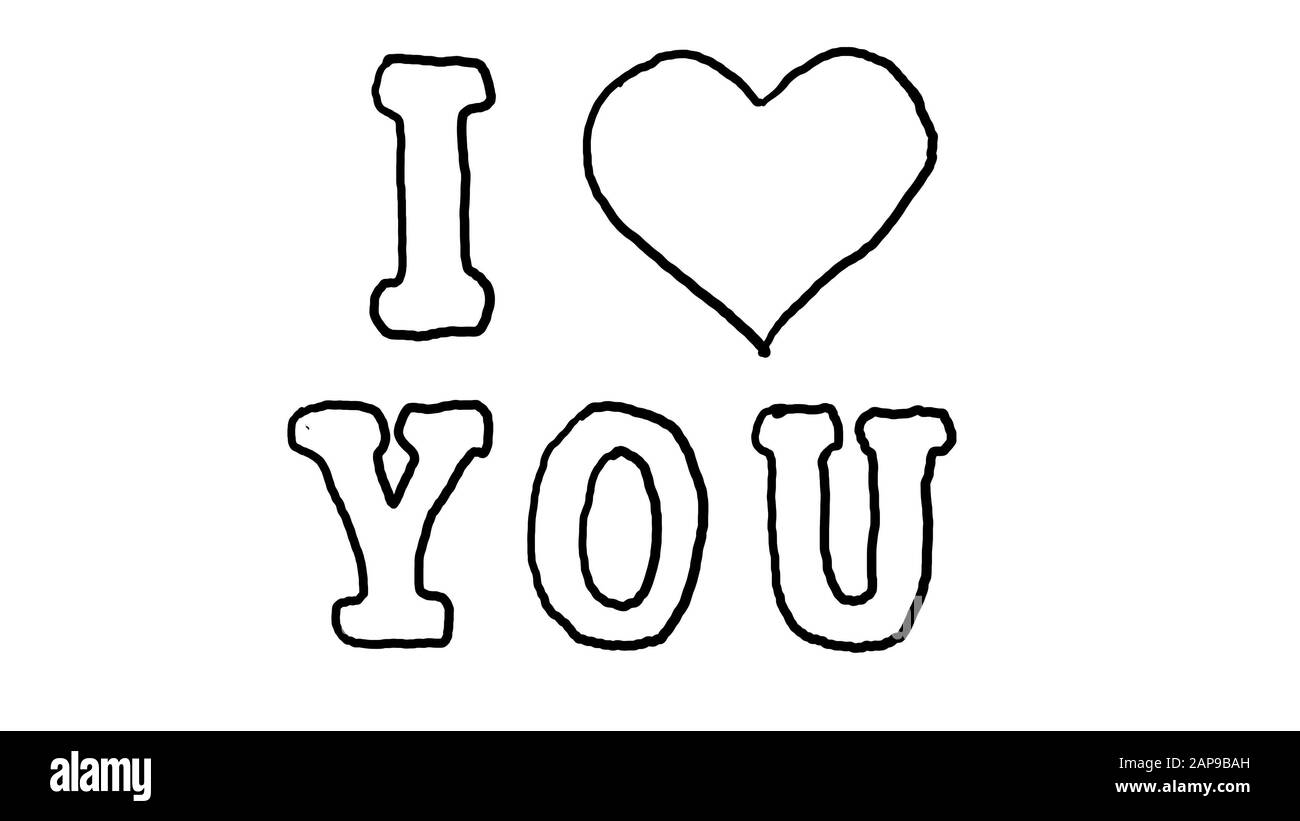 animation de l'inscription je t'aime, stylo feutre style sur tableau noir, idéal pour des thèmes tels que l'amour, les sentiments et les engagements Banque D'Images