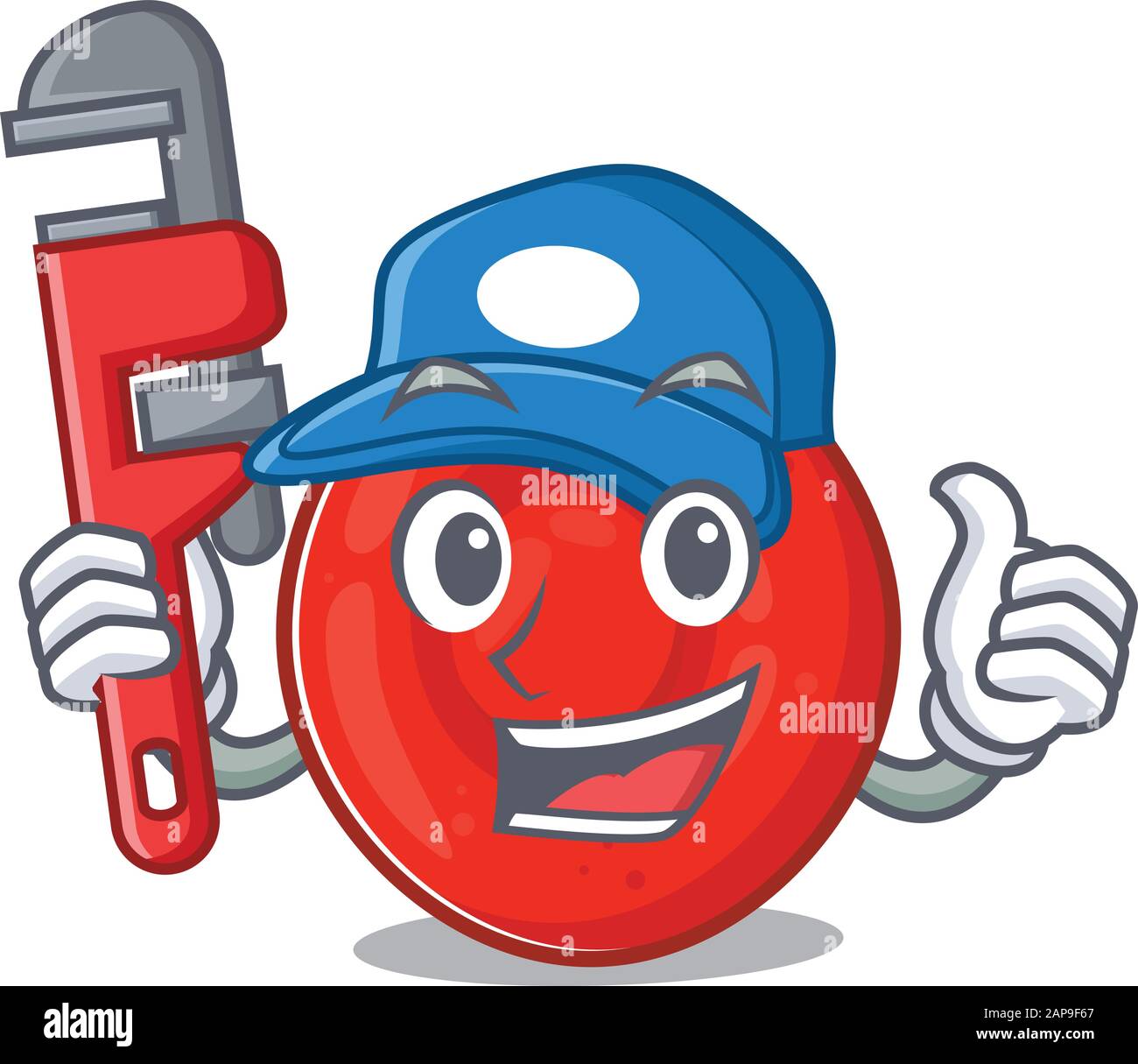 Cool Plumber érythrocyte cellule sur le style image mascotte Illustration de Vecteur