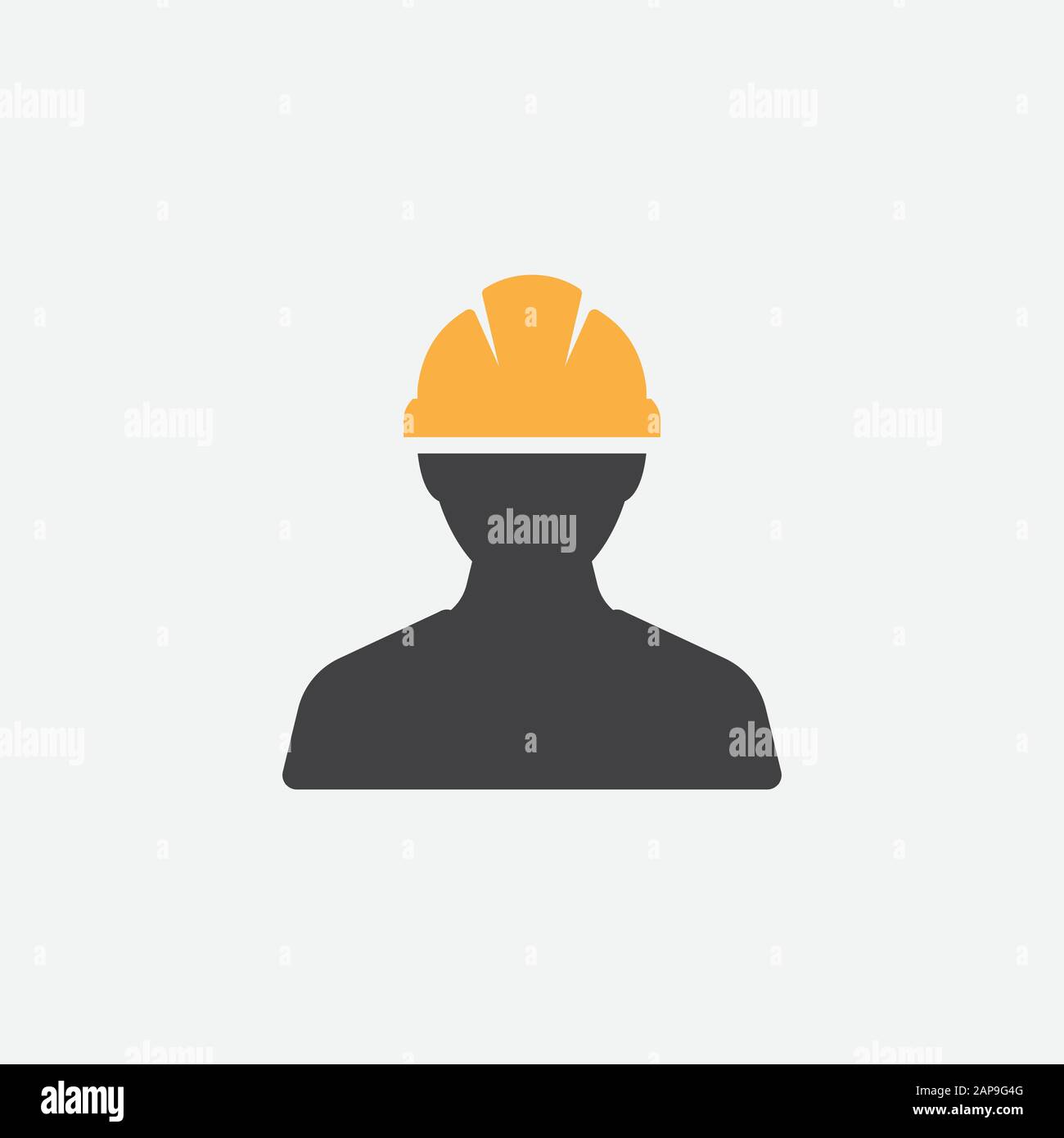 Homme de construction Icône vecteur Personne Profil Avatar Avec casque ...