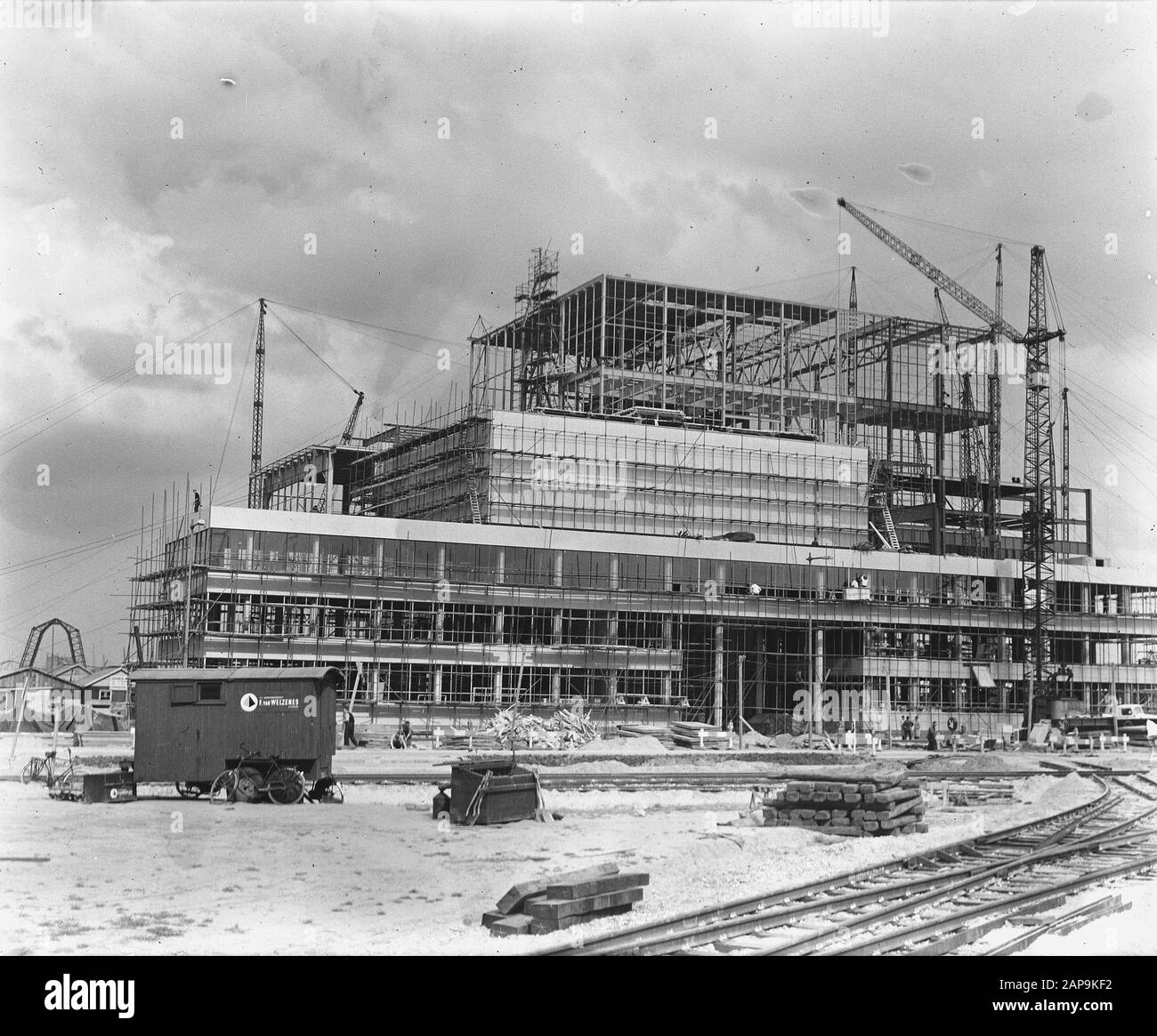 Construction Centrale Waalhaven À Rotterdam Date : 22 Mai 1958 Lieu : Rotterdam, Zuid-Holland Mots Clés : Central Banque D'Images