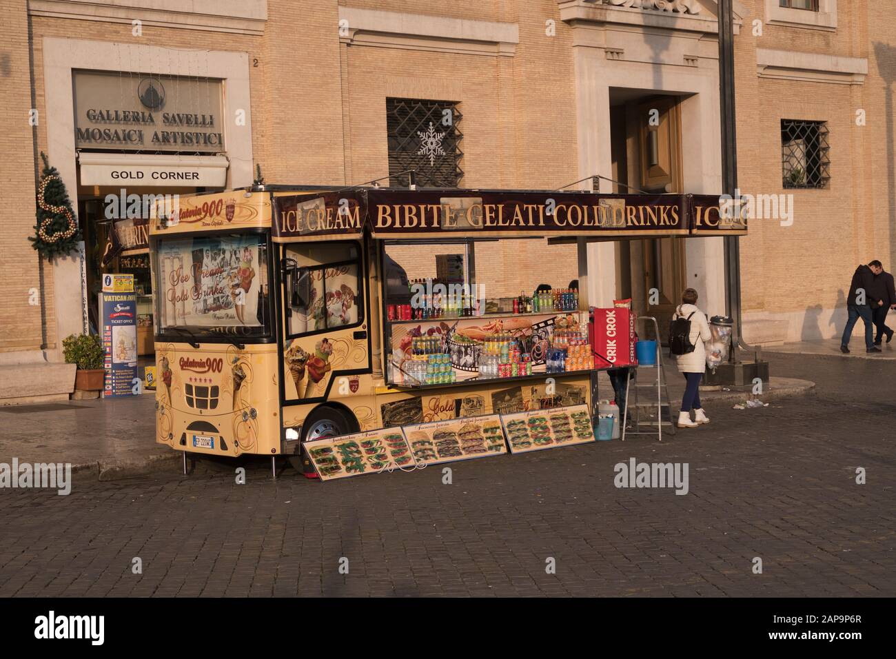 Fourgonnette pour boissons mobiles au Vatican à Rome, italie Banque D'Images