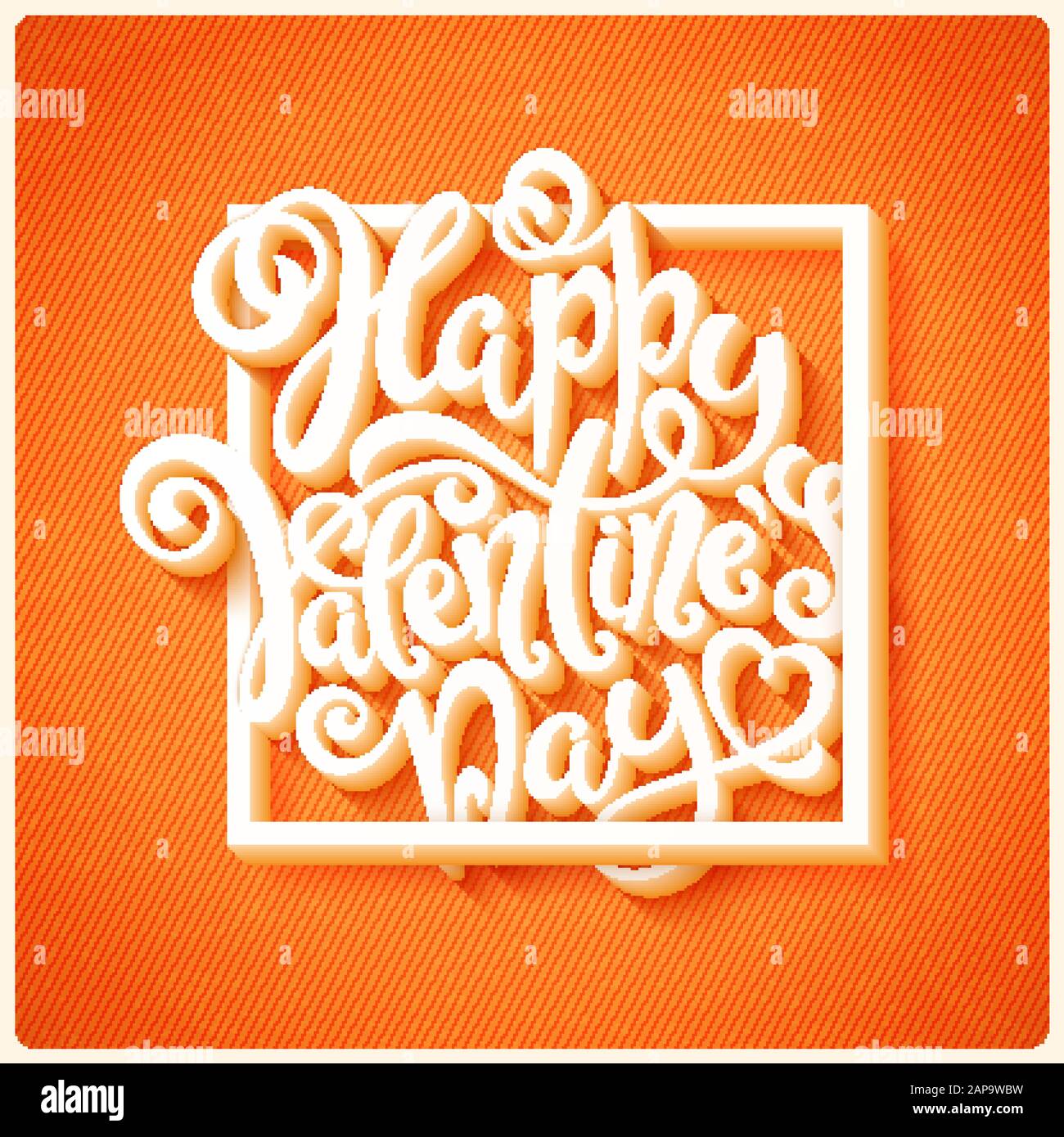 Avec l'affiche avec lettrage dessiné à la main, Happy Valentines Day, vector illustration Illustration de Vecteur