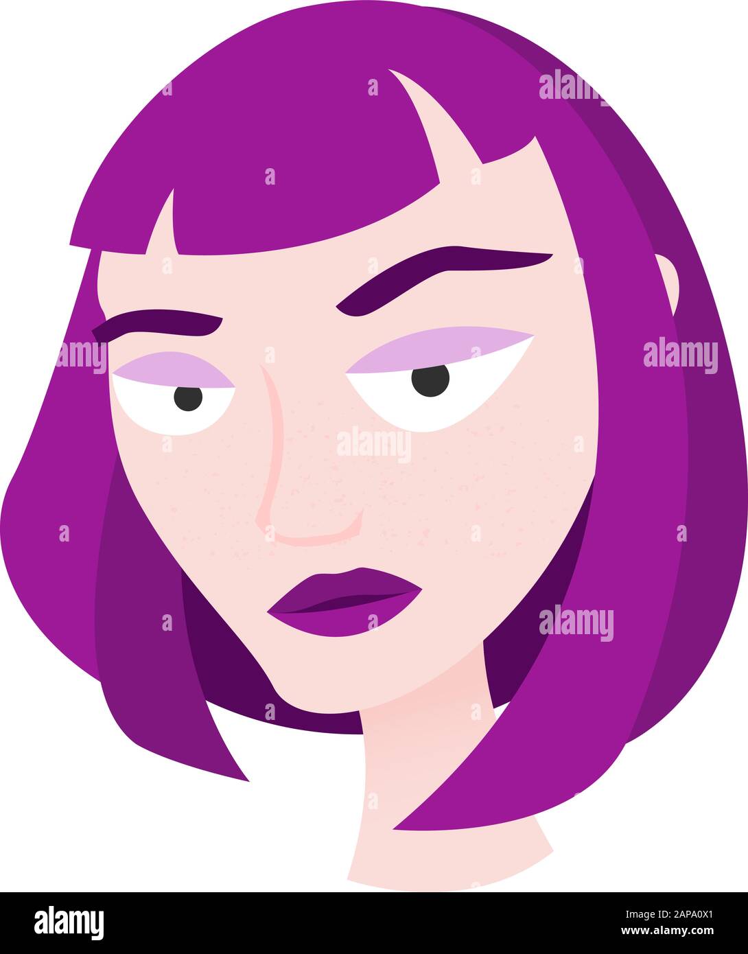 Chef de femme avec mikado violet. Illustration vectorielle. Illustration de Vecteur
