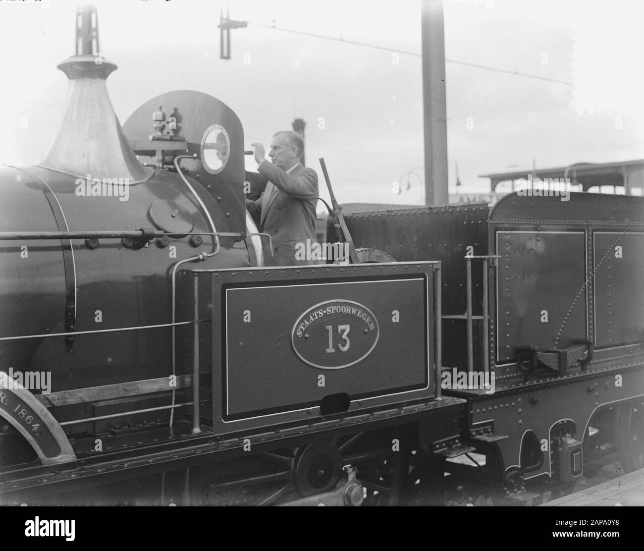 Démonstration chemins de fer Amstel-station Amsterdam. Date: 23 mai 1952 lieu: Amsterdam, Noord-Holland mots clés: Démonstrations, chemins de fer, locomotives à vapeur Banque D'Images