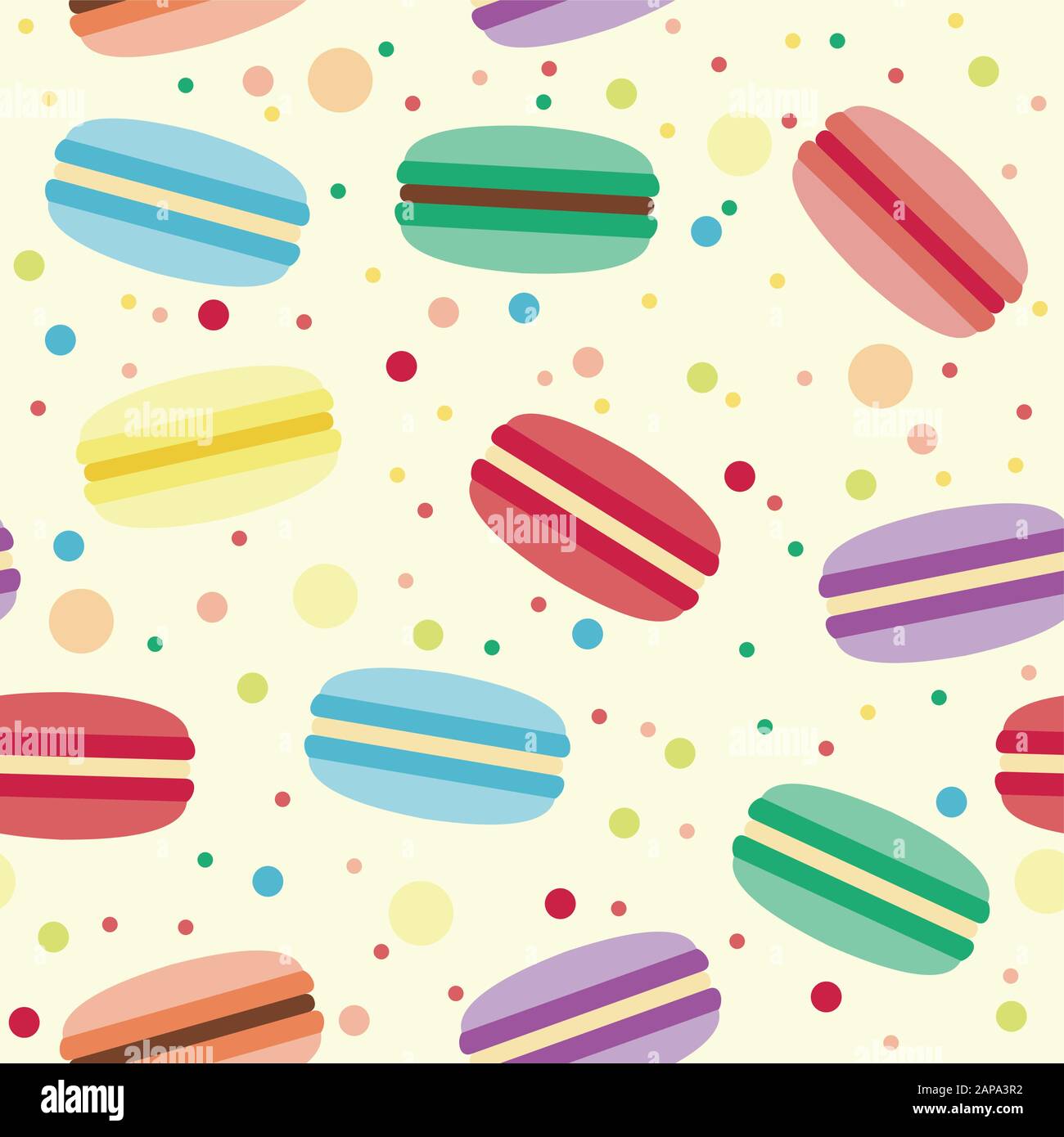 Motif transparent avec macarons Illustration de Vecteur